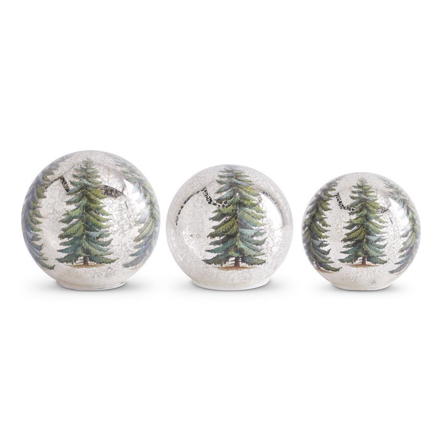 Pine Tree Glass Tabletop Globes