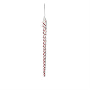 White & Red Spiral Glass Icicle Ornament