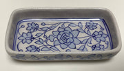 Floral Blue Rectangle Soap Dish Bath Natural Habitat