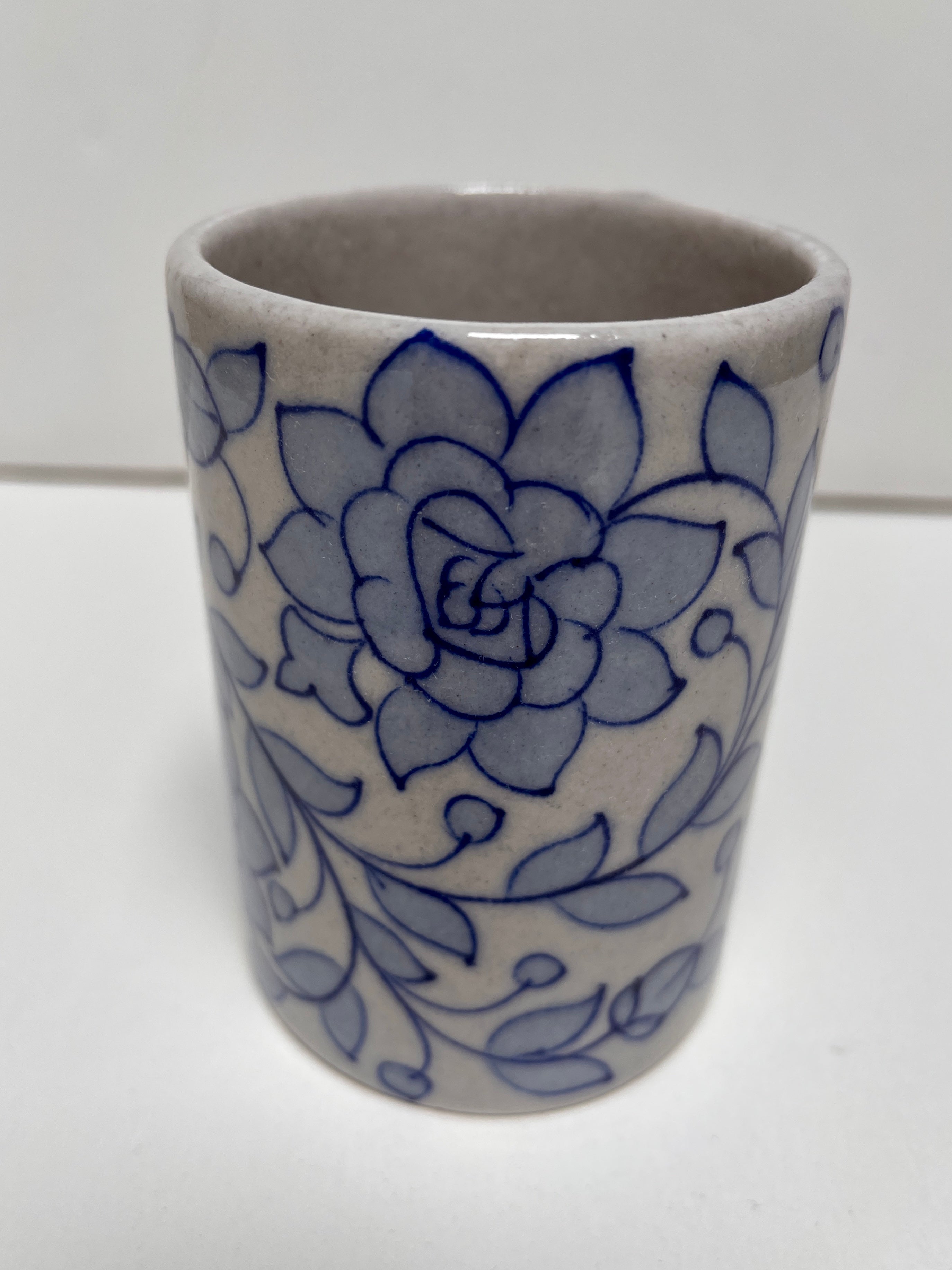 Floral Blue Tumbler Bath Natural Habitat