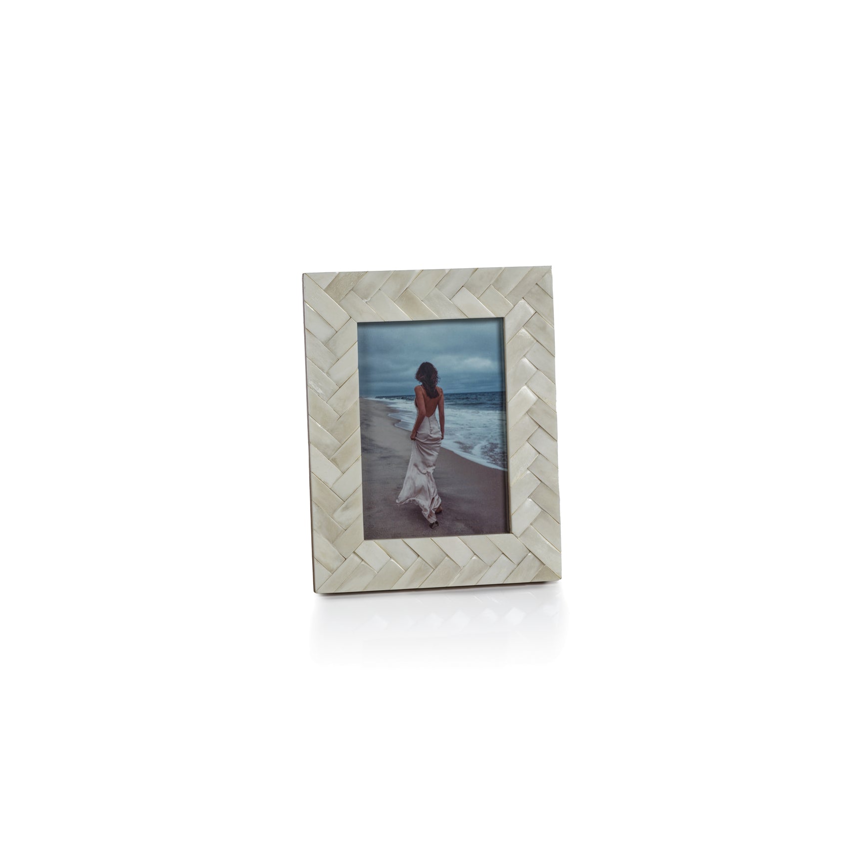 White Bone Braided Picture Frame Picture Frames Zodax 5" x 7"
