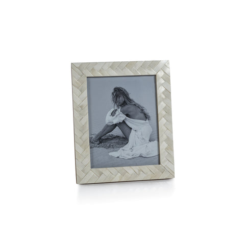 White Bone Braided Picture Frame Picture Frames Zodax 8" x 10"