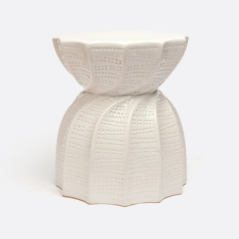Bea Stool Furniture Made Goods 16"D X 17"H Glossy White