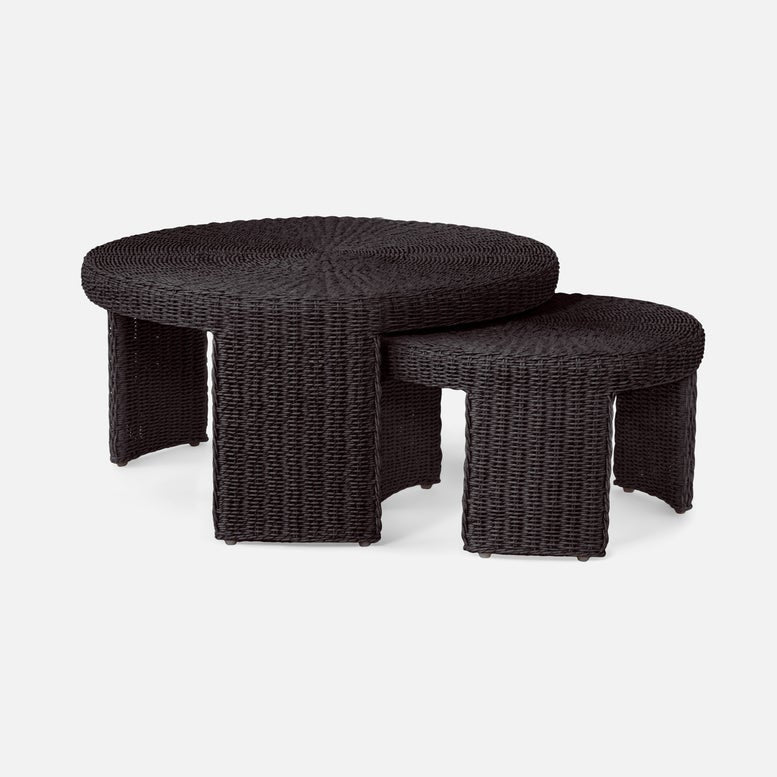 Leroux Coffee Table Furniture Made Goods Charcoal 38"D X 18"H / 26"D X 15"H