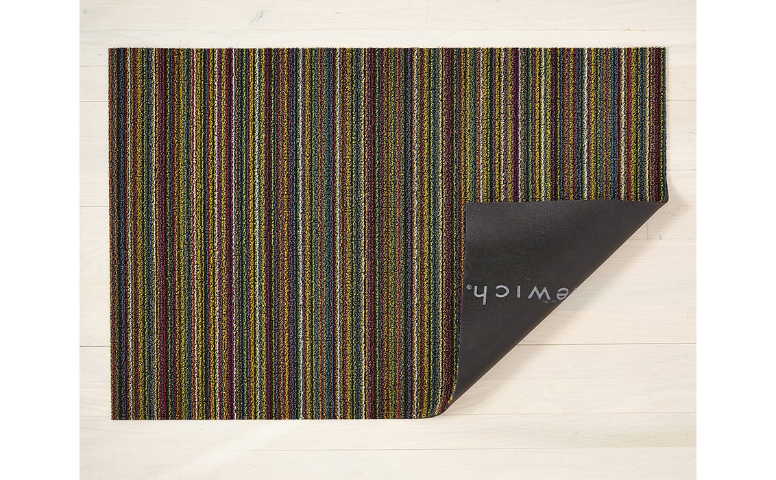 Skinny Stripe Shag Mat Rugs Chilewich 18" x 28" Bright Multi
