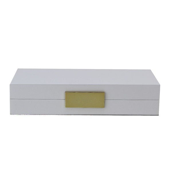 White Lacquer Jewelry Box With Gold
