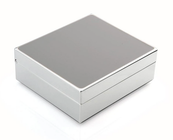 Enamel with Silver Trim Trinket Box