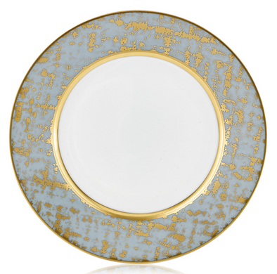 Royal Limoges Presentation Plate, Tweed Gray & Gold