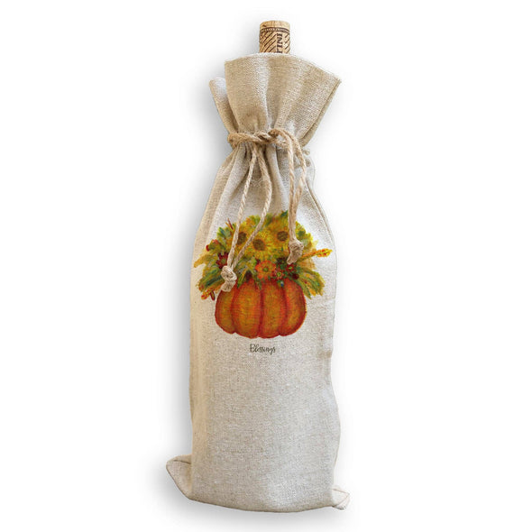 Pumpkin with Fall Flowers Guest Towel