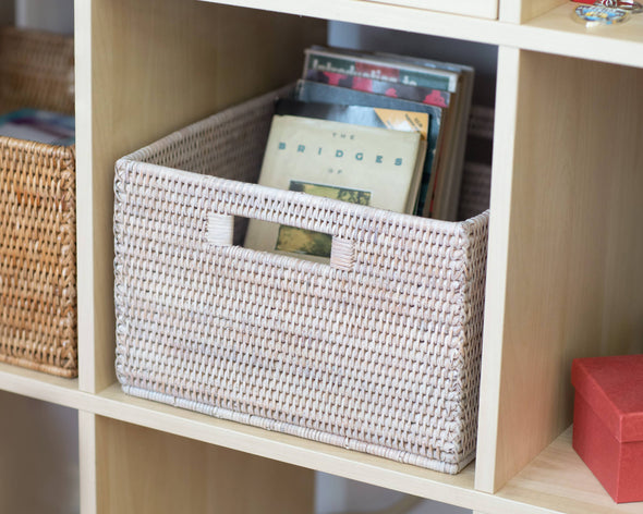Artifacts Rattan™ Square Storage Basket With Handles: Honey Brown