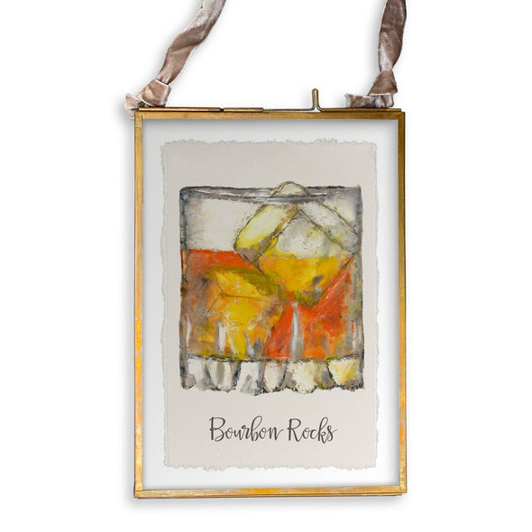 Bourbon Rocks Dishtowel (no words)