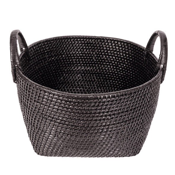 Artifacts Rattan™ Saboga Home Round Basket with Hoop Handles: Honey Brown