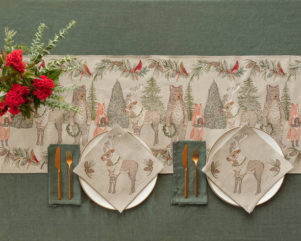 Christmas Cheer Reindeer Dinner Napkin