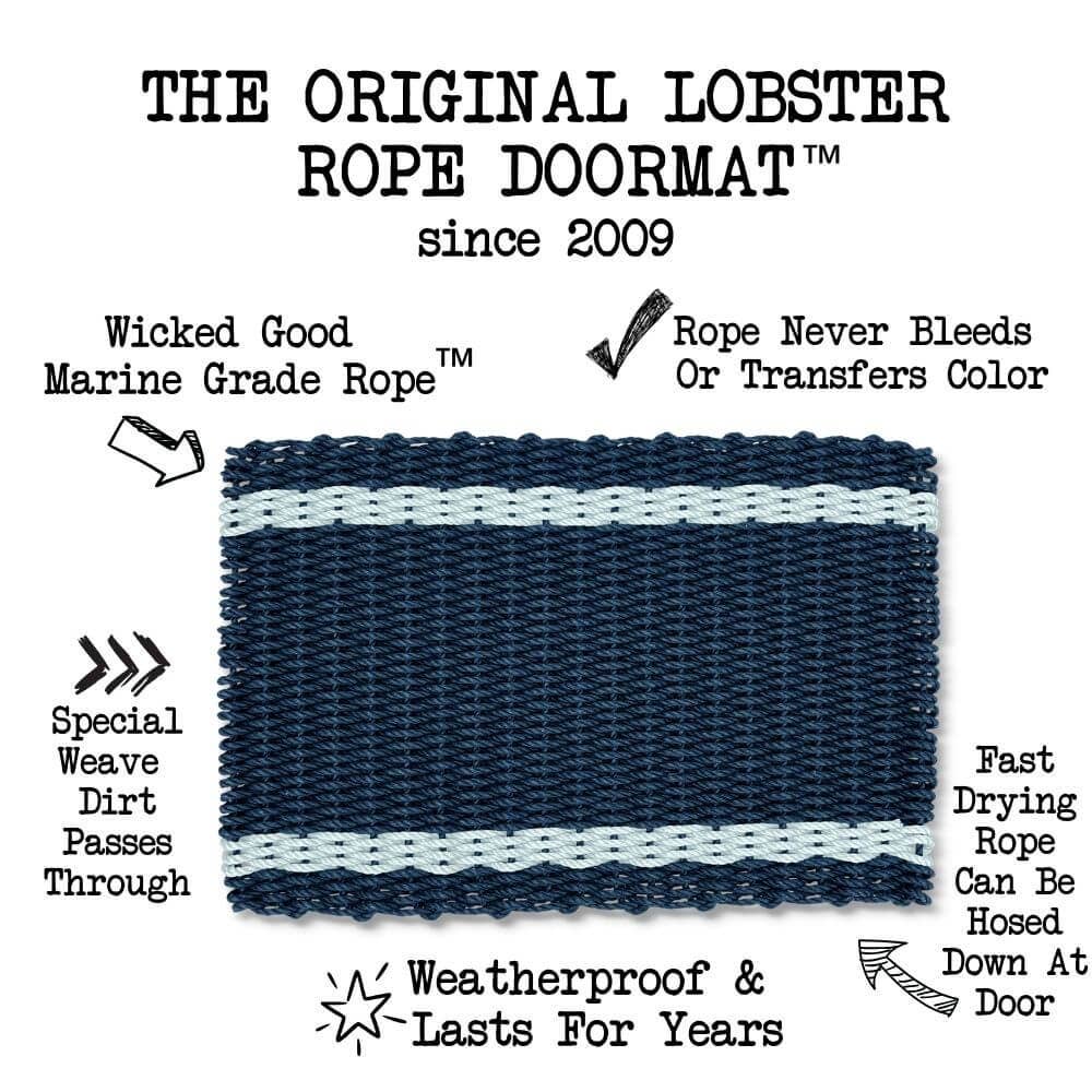 Lobster Rope Doormat: Black/Tan: 24x36