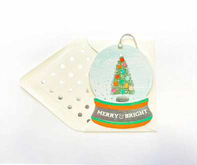 Merry & Bright Ornament Christmas Holiday Greeting Card