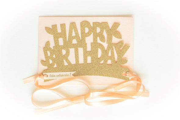 HB Glitter Crown in Gold/Blush