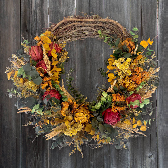 Floral Artichoke Half Wreath