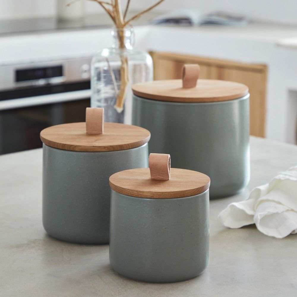 Pacifica Canisters with Oak Lid Tabletop Casafina   