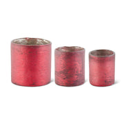 Red Matte Glass Cylinder Containers