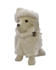 Spike Dog with Scarf - Cream, Channeled Fur