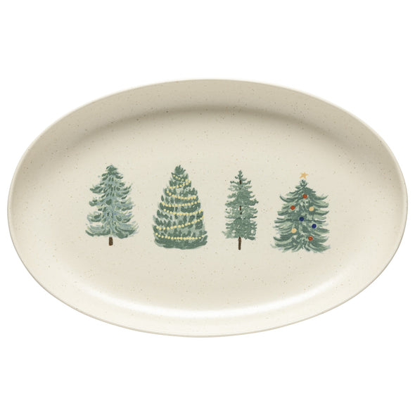 Pacifica Christmas Tree Oval Platter