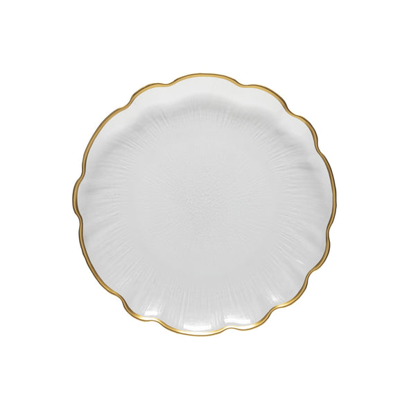 Francesca Gold Rimmed Glass Dinner Plate