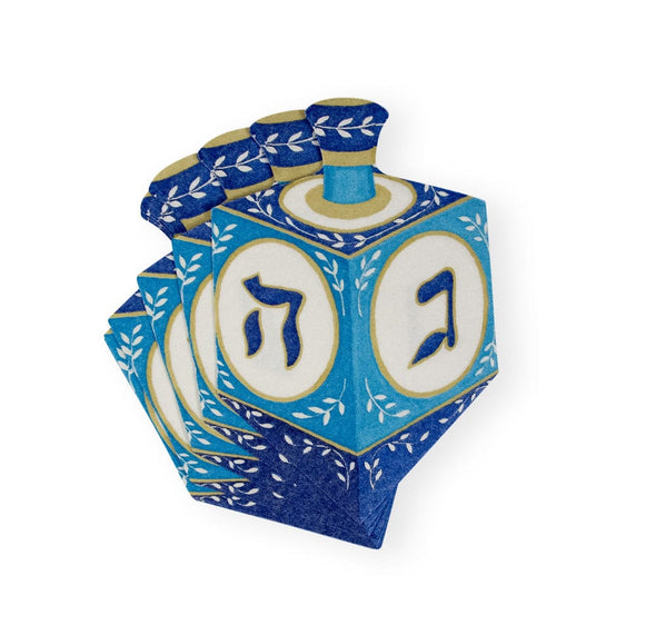 Dreidel Die-Cut Paper Linen Luncheon Napkins