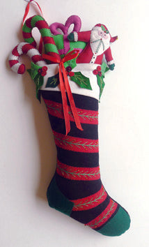 Black Stocking with Santa and Gifts