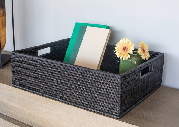Artifacts Rattan™ Rectangular Storage Basket: Honey Brown