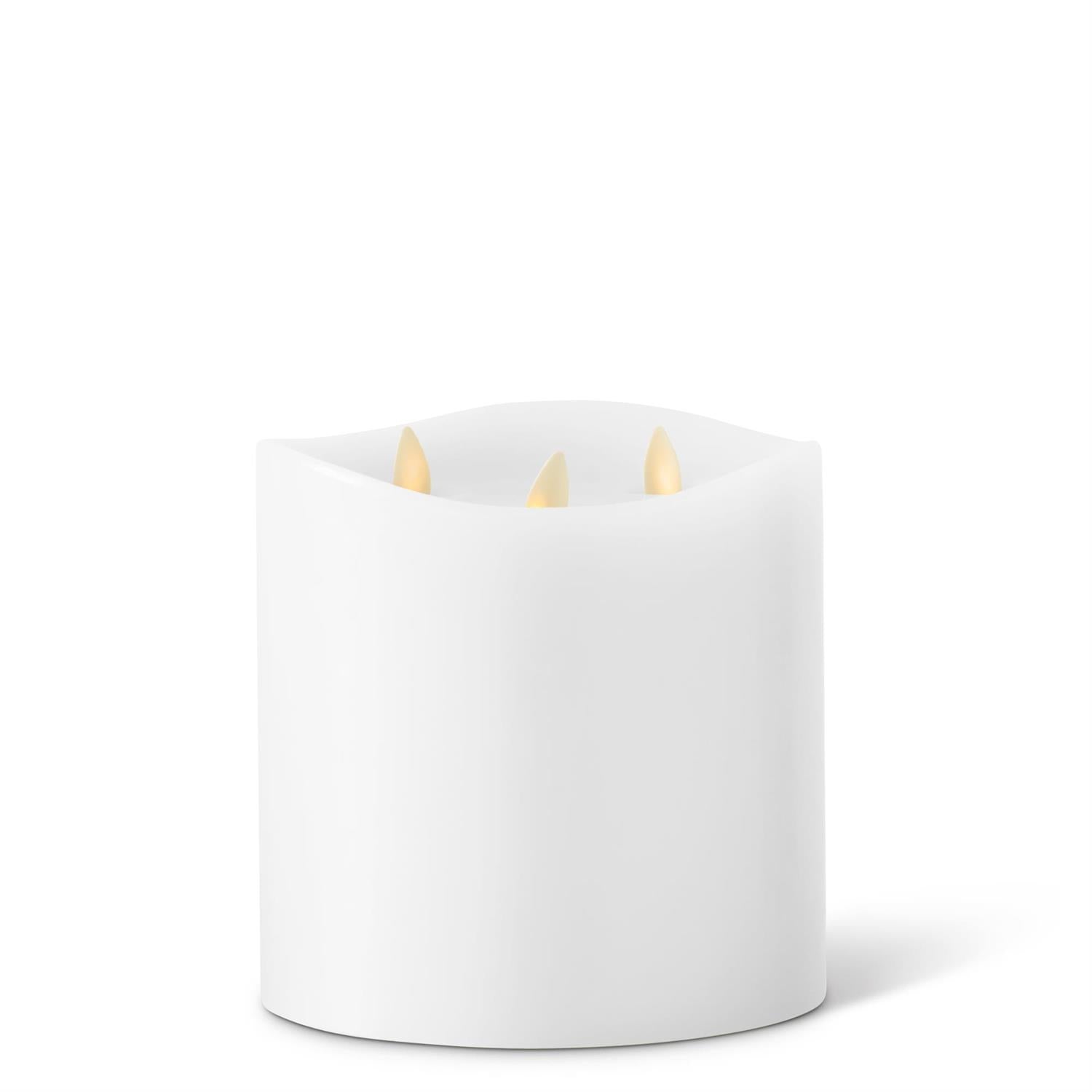 White Wax 3 Flame Indoor Pillar