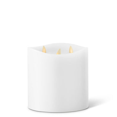 White Wax 3 Flame Indoor Pillar