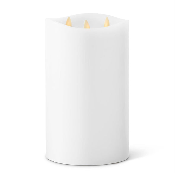 White Wax 3 Flame Indoor Pillar