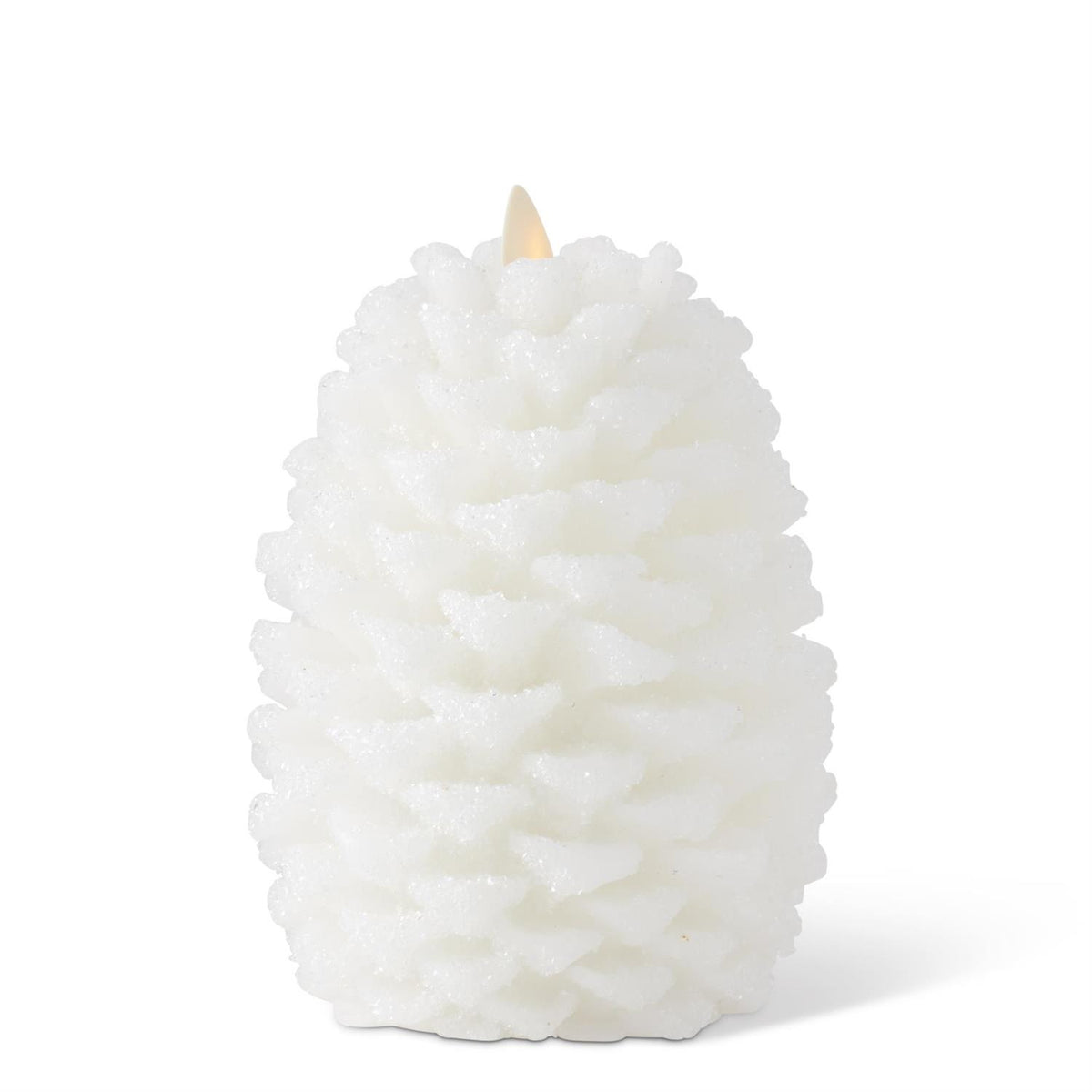 White Wax Snowy Pinecone Luminara Candle