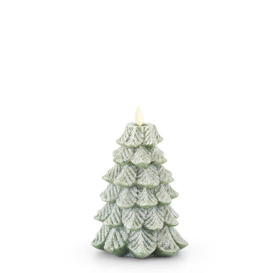 Green Wax Snowy Tree Luminara