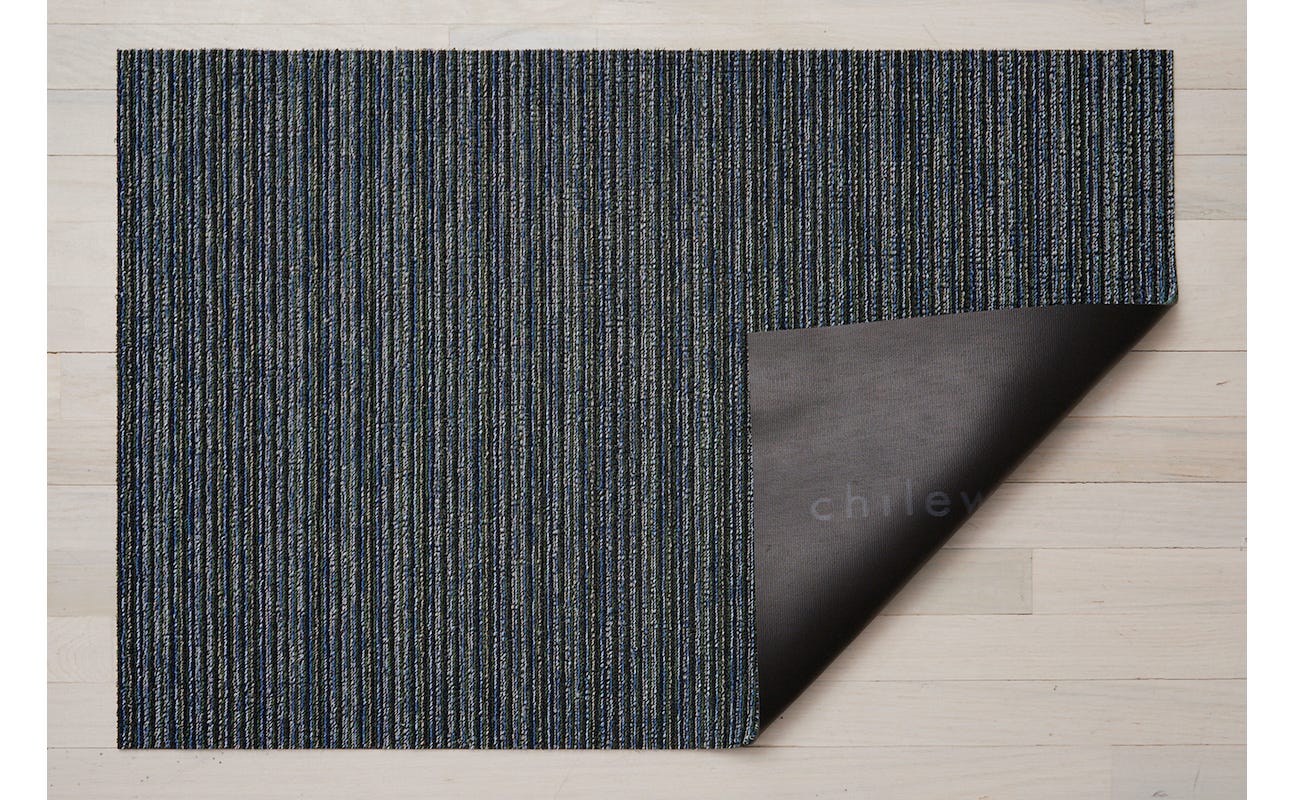 Skinny Stripe Shag Mat Rugs Chilewich 18" x 28" Forest 