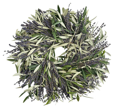 French Lavender & Olive Branch Wreath