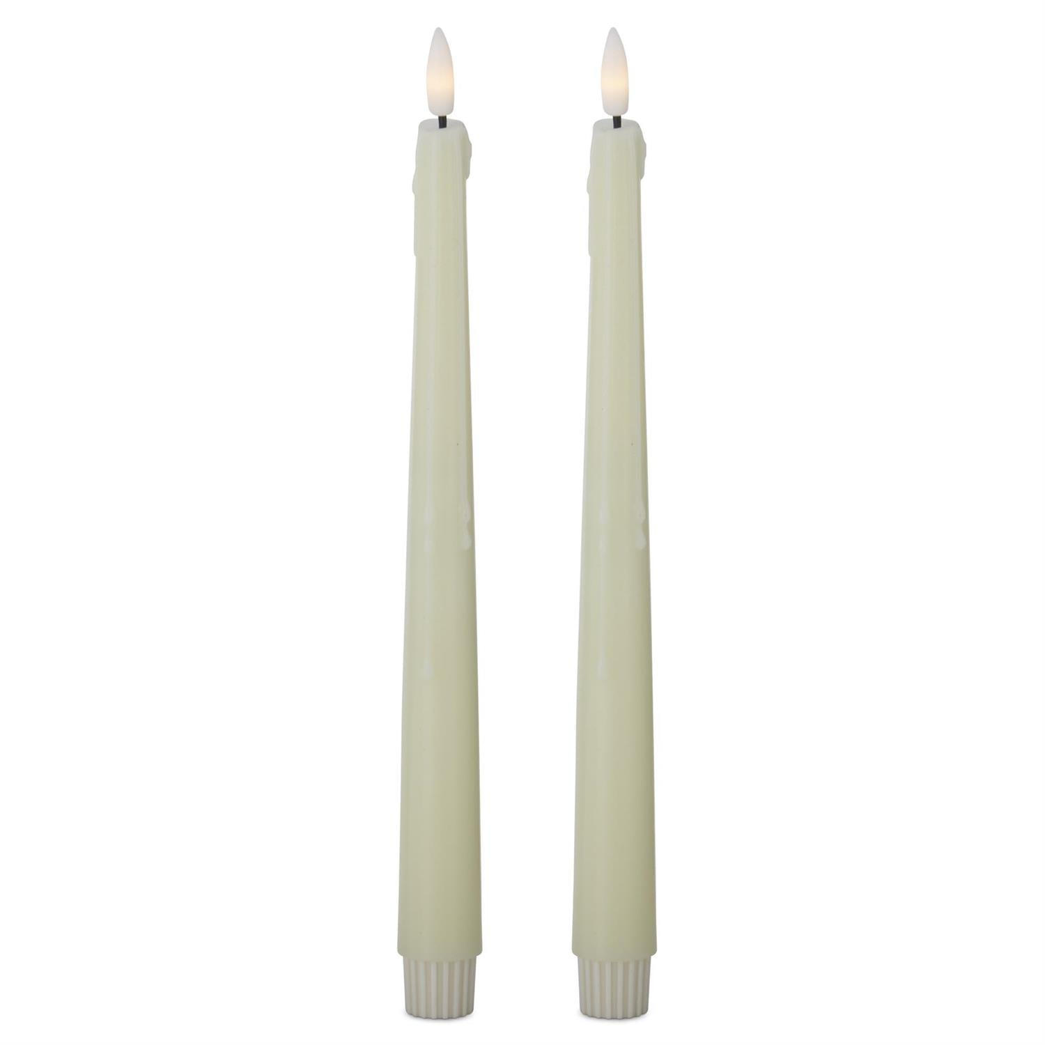 Cream LED Drip Taper Candles