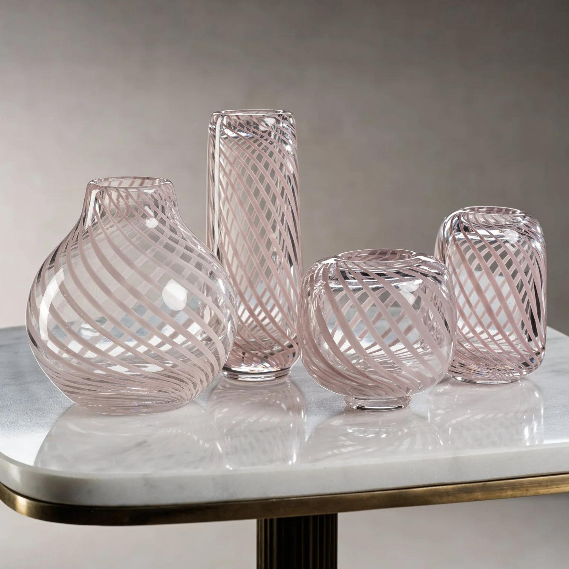Claire Bud Vase W/ Blush Swirl Home Decor Zodax   