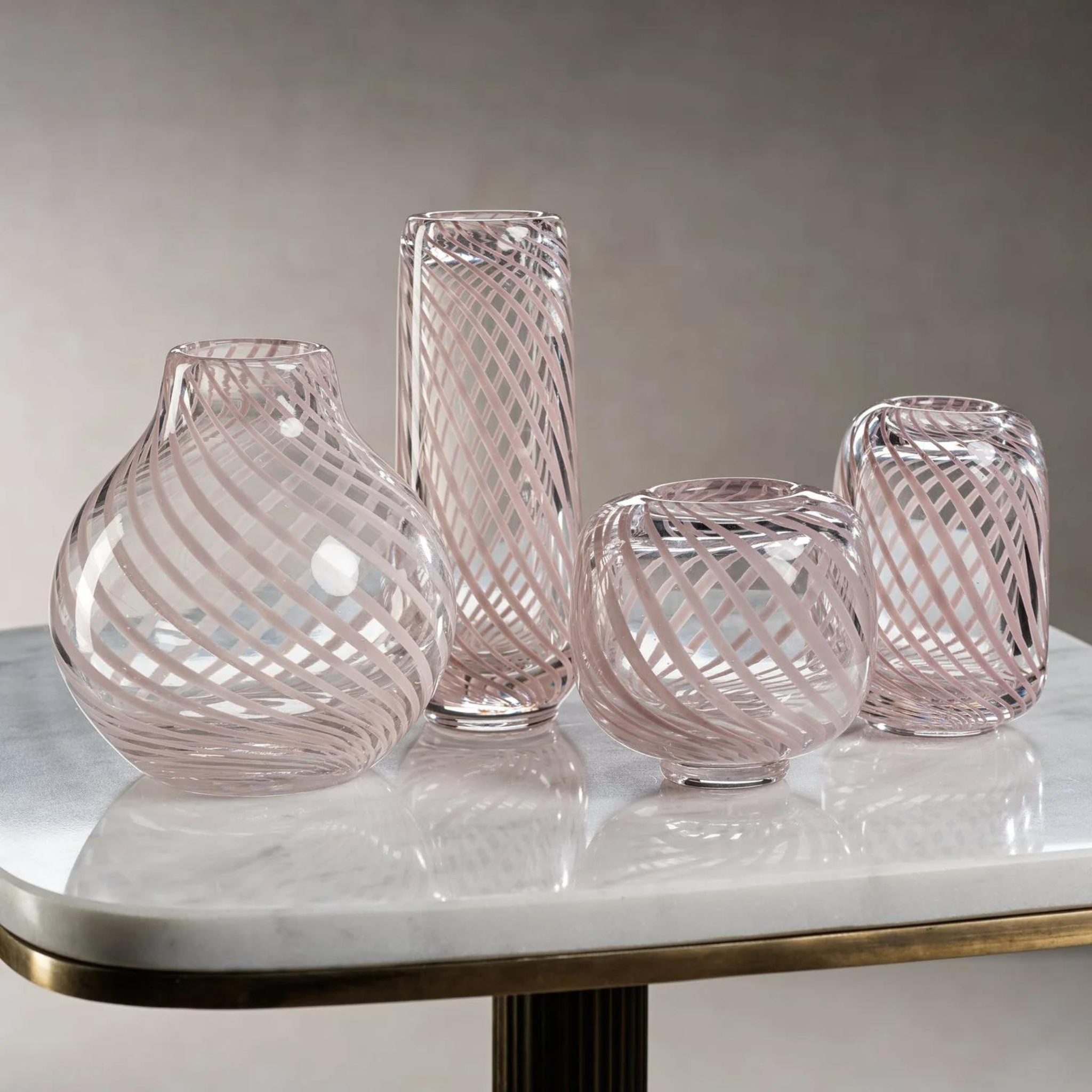 Claire Bud Vase W/ Blush Swirl Home Decor Zodax   