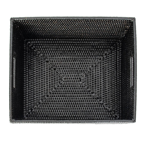 Artifacts Rattan™ Rectangular Basket with Cutout Handles: Honey Brown