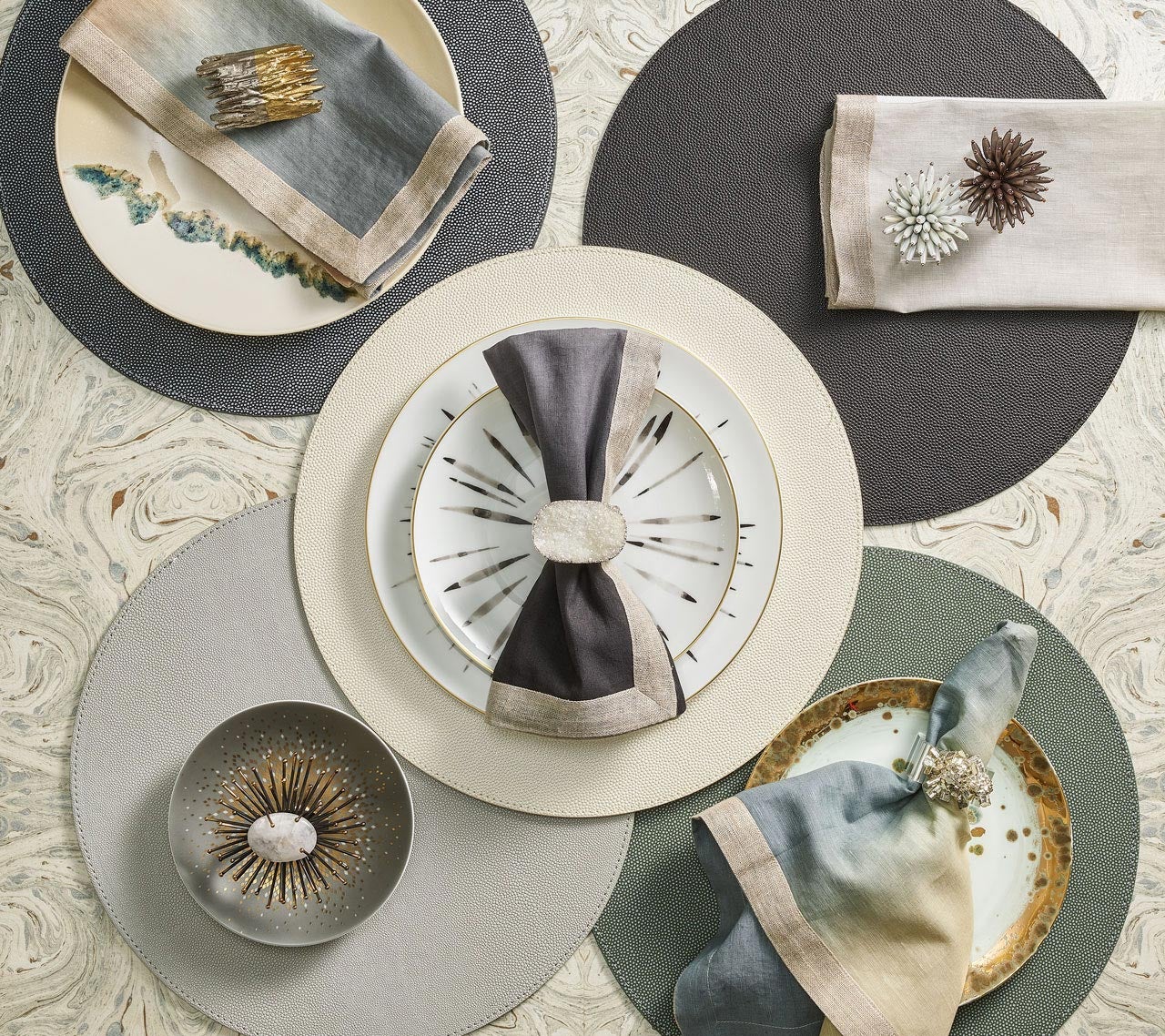 Shagreen Placemat in Pearl - Kim Seybert, Inc.