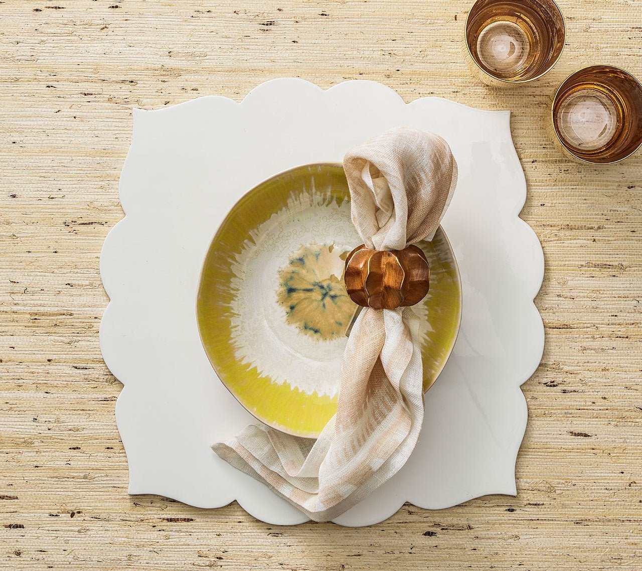 Fez Placemat in White - Kim Seybert, Inc.