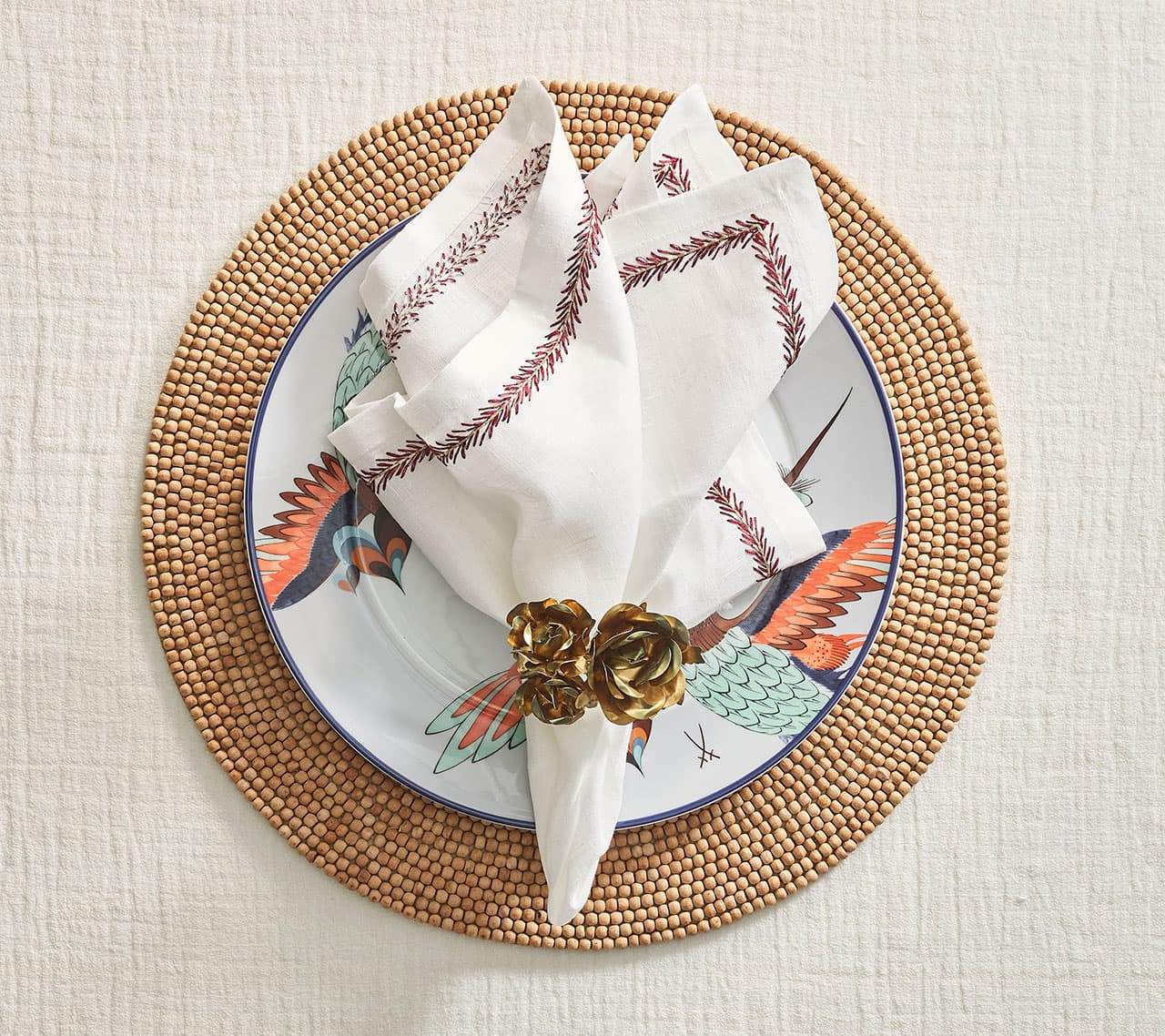 Wood Round Placemat in Natural - Kim Seybert, Inc.