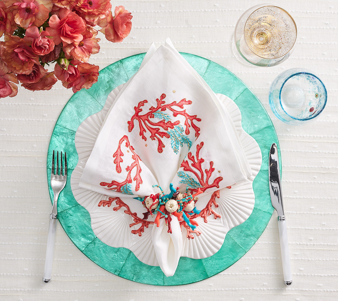 Coral Spray Napkin