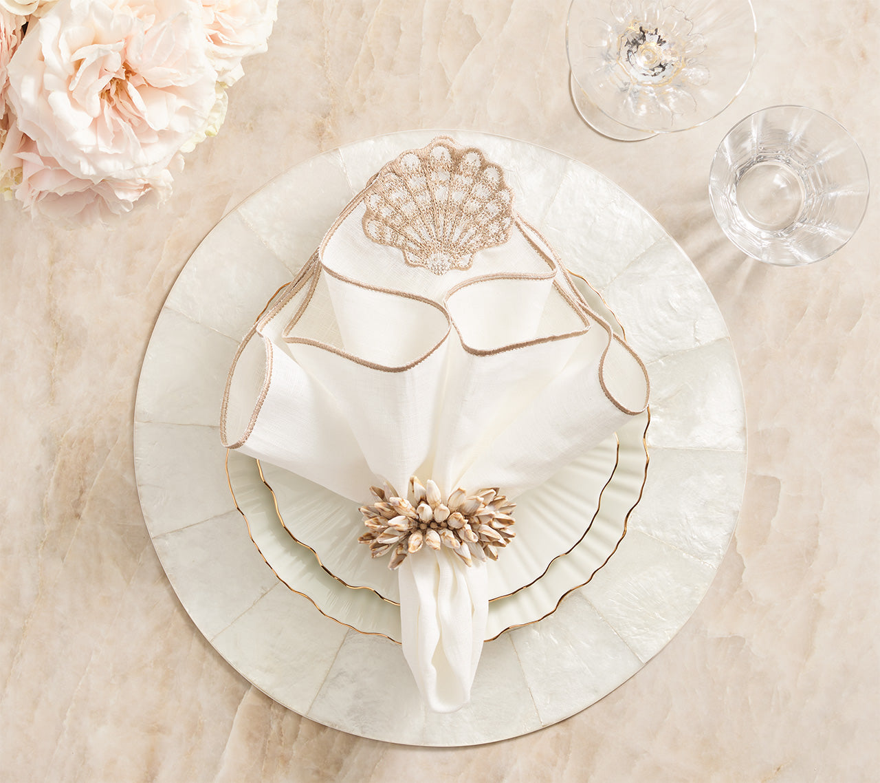 Shell Fringe Napkin Ring