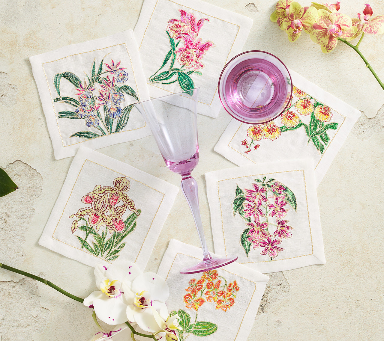 Orchid Cocktail Napkins