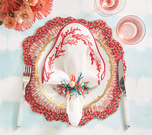 Coral Spray Napkin Ring