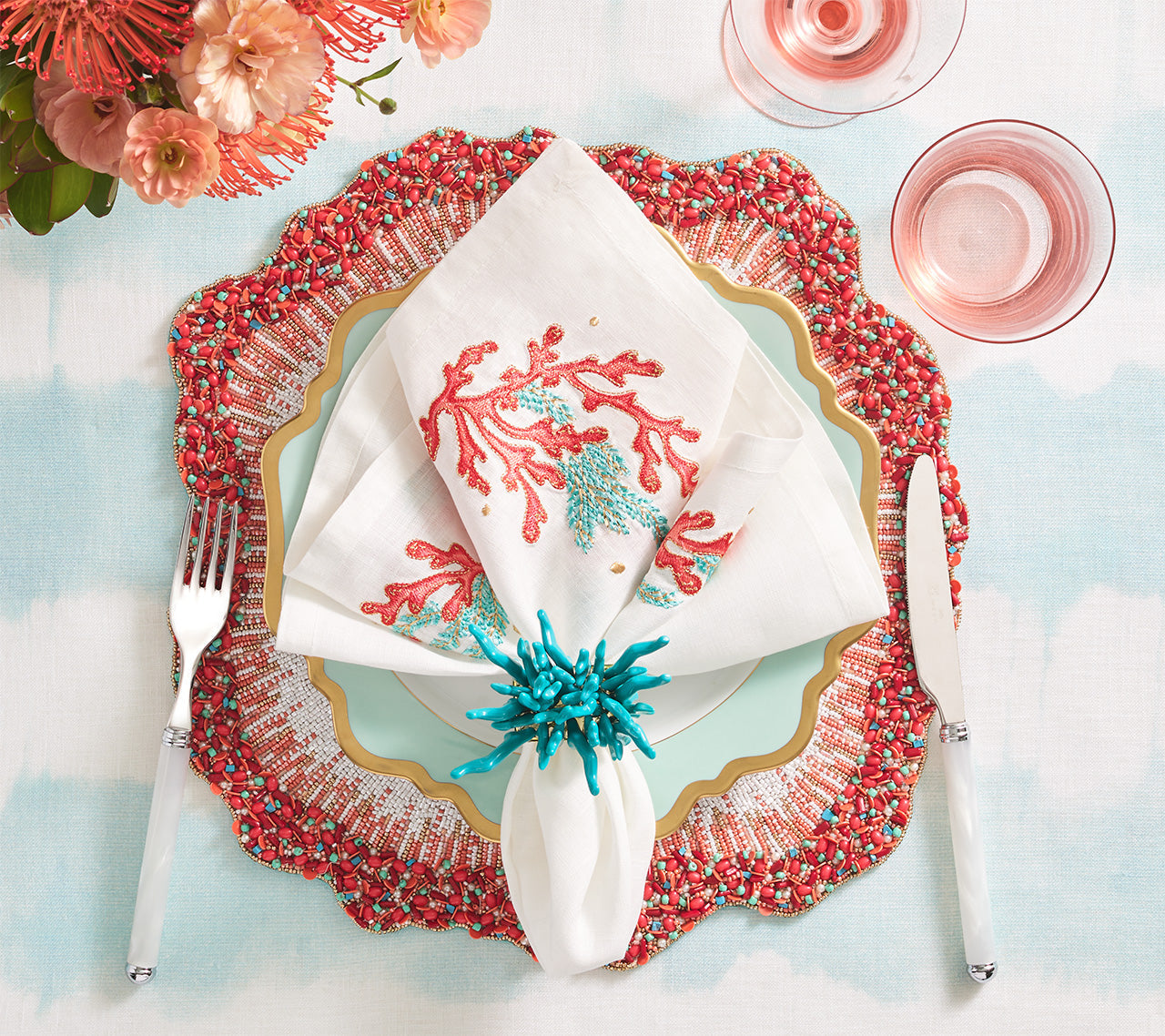 Coral Spray Napkin