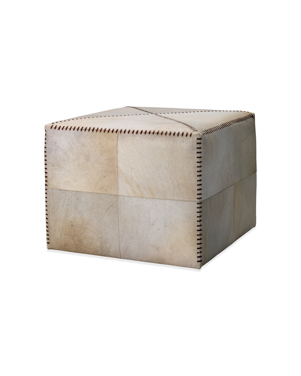 White Hide Ottoman