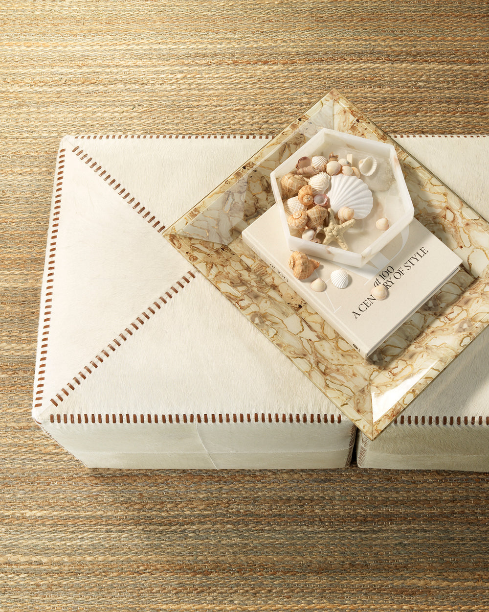 White Hyde Ottoman